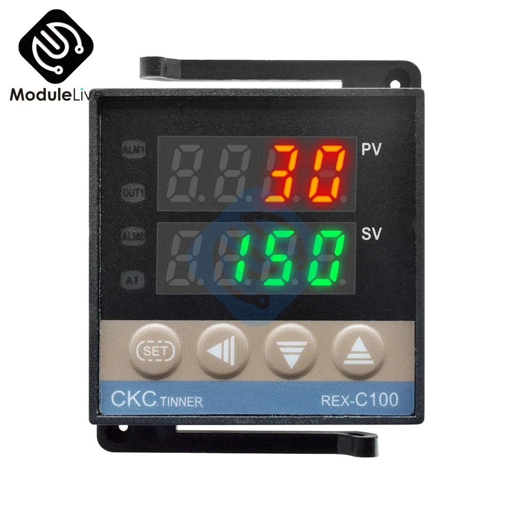 REX-C100 Digital PID Temperature Controller Thermostat Relay output + Max.40A SSR Relay+ K Thermocouple Probe High Quality RKC