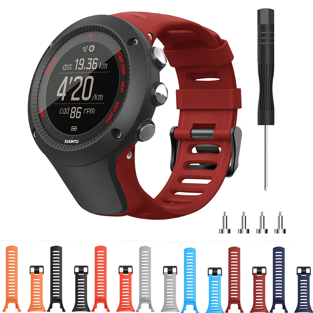 Bracelet de montre de Sport de remplacement en Silicone pour Suunto Ambit 3/Ambit 2/Ambit 1, Bracelet de montre intelligente, 24mm
