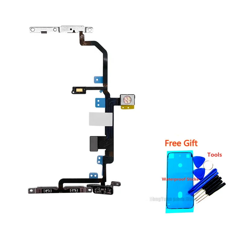 Replacement Parts On Off Button Flex With Metal For iPhone 7 8 Plus Max Mute and Volume Button Switch Key Power Flex Cable