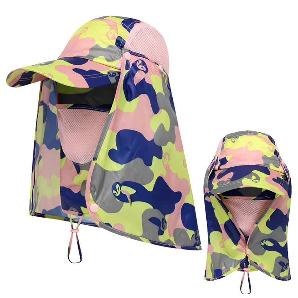 WALK FISH Fishing Hat Sun Protector Quick-drying Cool Face Neck Cover Protection Anti-UV Full Head Outdoor Sports Cap Headwaer