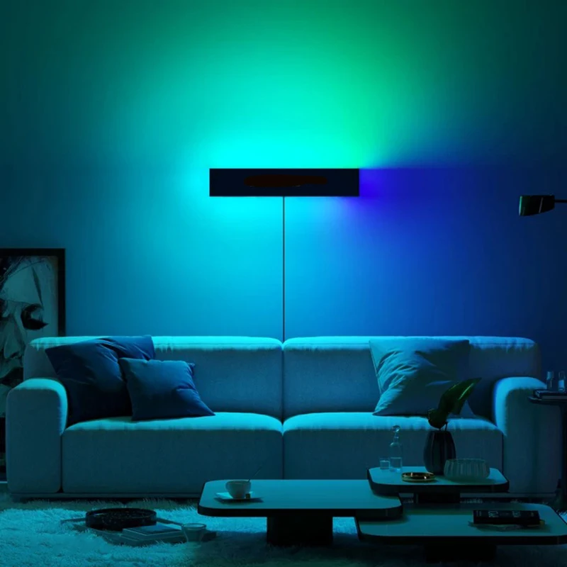 Nordic RGB Colorful Wall Lamps for Living Room Atmosphere Lamp Bedroom Bedside Wall Lamp Remote Control Indoor Lighting Fixture