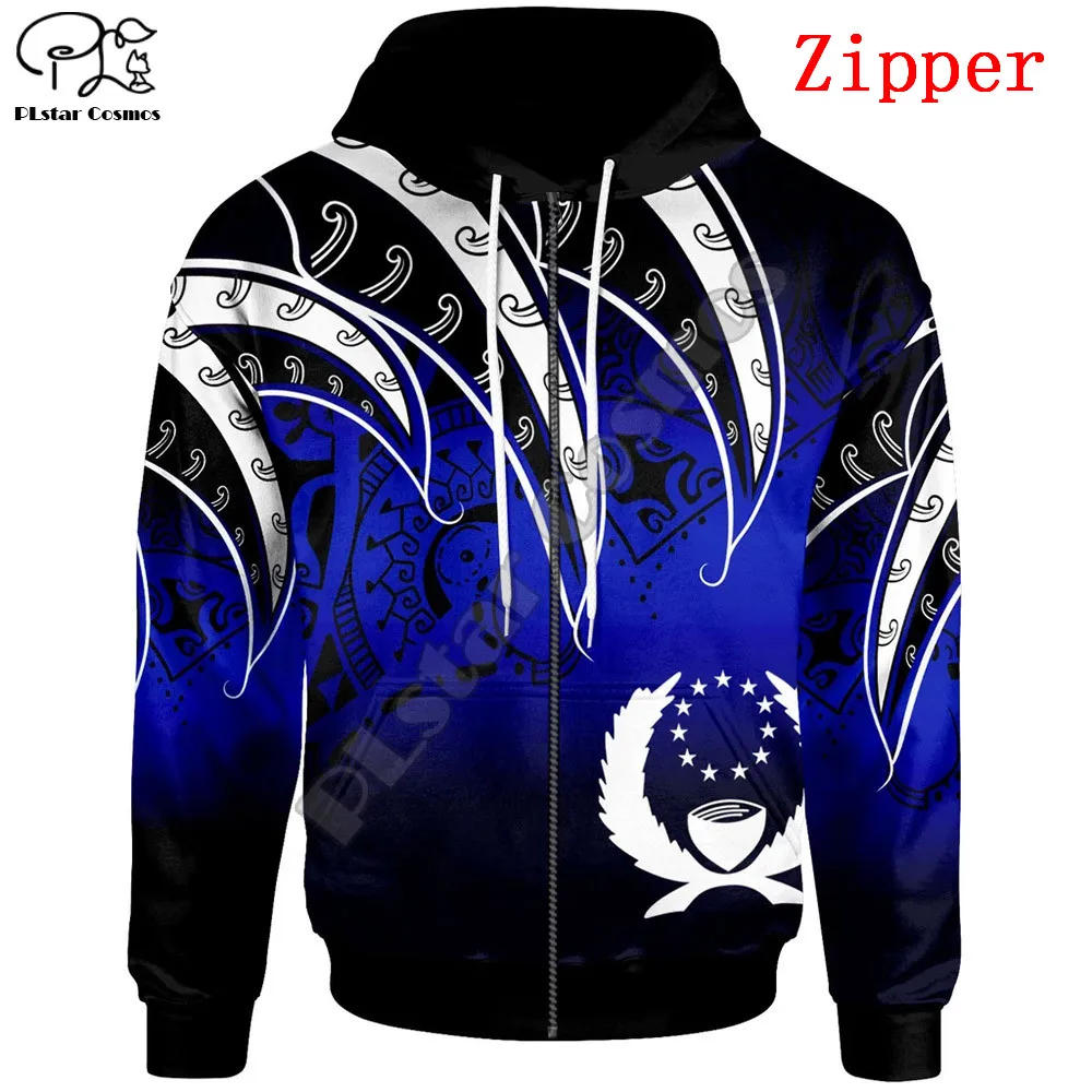 PLstar Cosmos 3DPrint Pohnpei Polynesian Culture Tribe Turtle Tattoo Unisex Men/Women Funny Harajuku Streetwear Zip Hoodies-d12