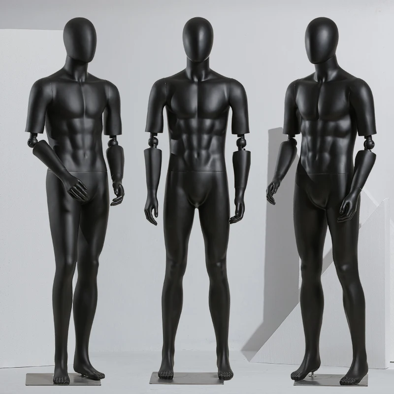 High End Activity Hand Dumb Black Male Mannequin Full Body Flexible Manikin