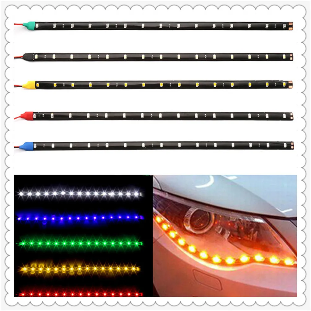 2pcs Car parts LED Strip Light Lamp Waterproof Flexible for Mercedes Benz A180 A-Class C43 C-Class F015 B-Class