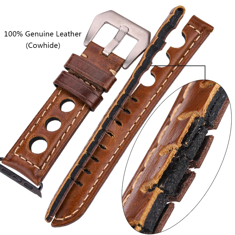 Genuine Leather Watchbands For Apple Watch Band 42mm 38mm Women Men Watch Accessories Strap  44mm 40mm Series 5 4 3 2