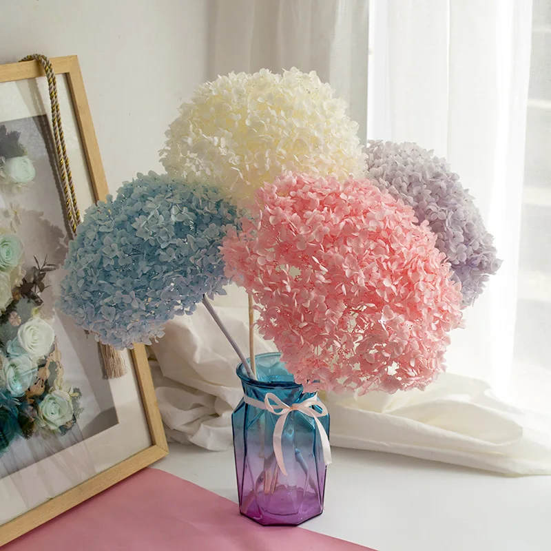 

Natural Fresh Dried Preserved Hydrangea DIY Party Wedding Arch Background Wall Eternal Floral Preserved Material Home Decor