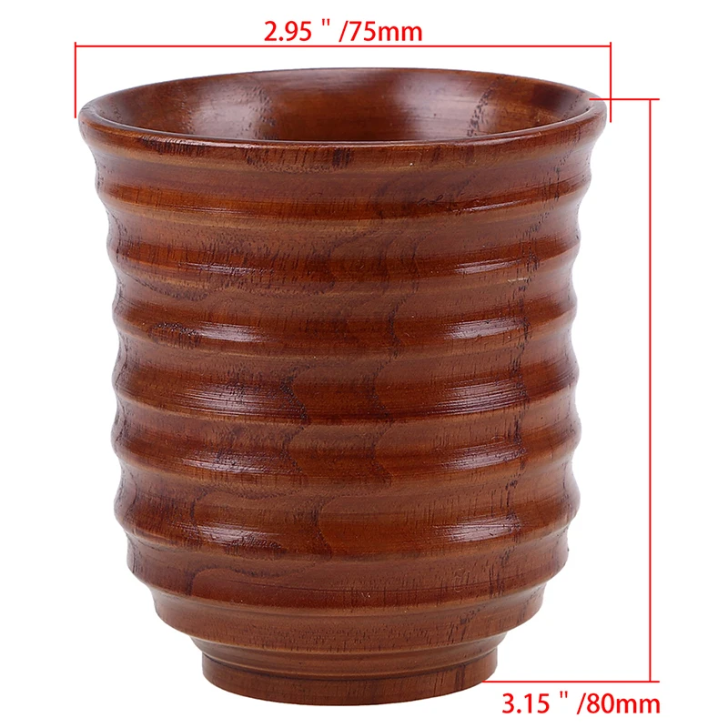 Natural Wood Cup L Size Chinese Wooden Water Cup Handcrafted Beer Coffee Milk Juice Tea Cup for Home Hotel Supplies