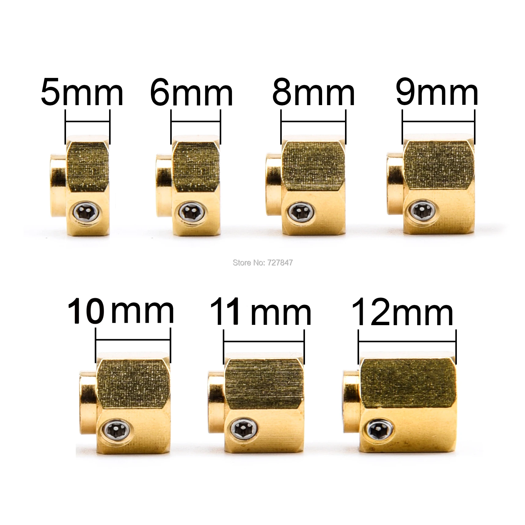 4pcs/lot TRX4 5/6/8/9/10/11/12mm Heavier Brass 12mm Wheel Hex Wheel Hub Extended Adapter for 1/10 RC Crawler Car TRX TRX-4