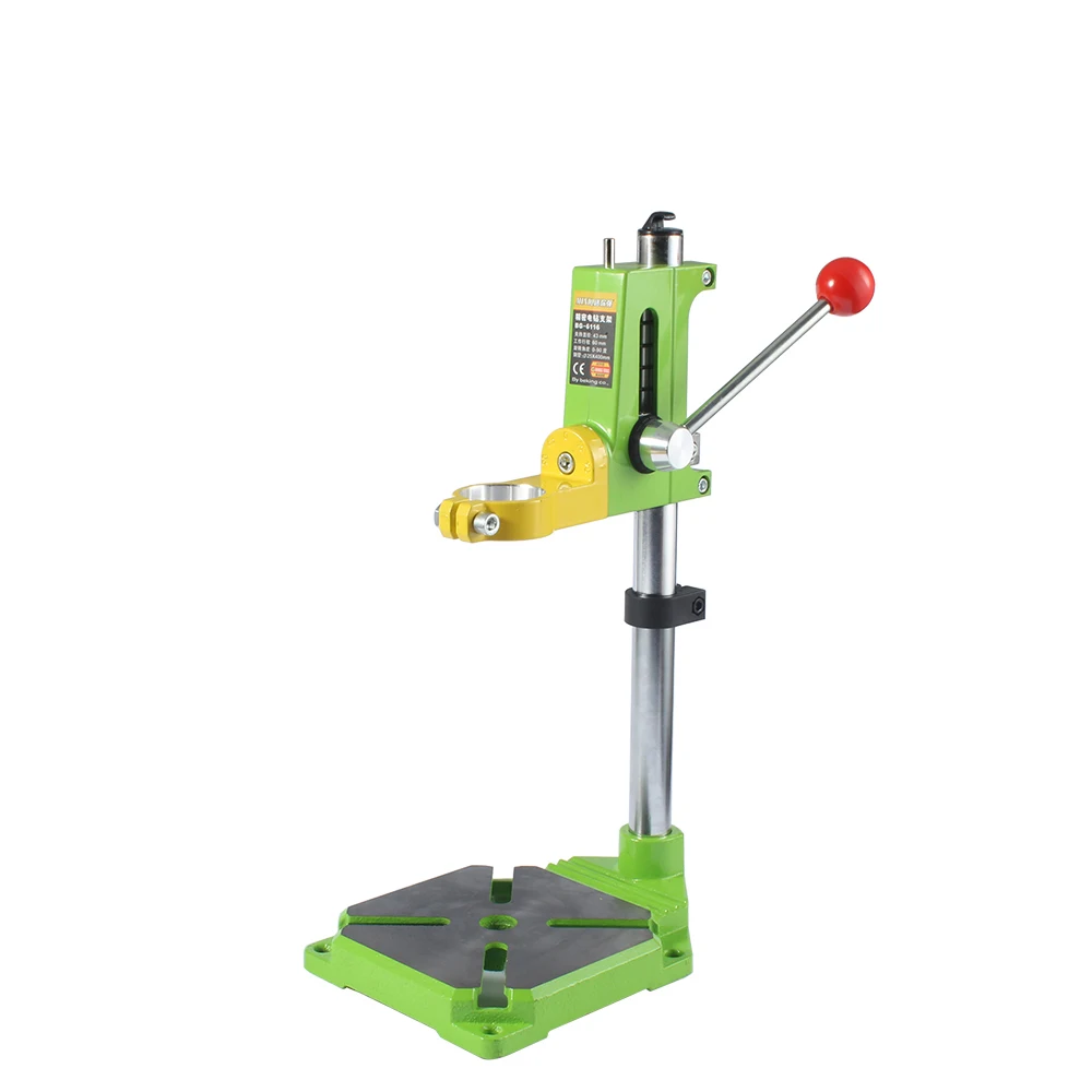 1pc 0 90 degrees Yellow Green Electric power Drill Press Stand table for Drills Workbench Clamp for Drilling Collet 35 43mm