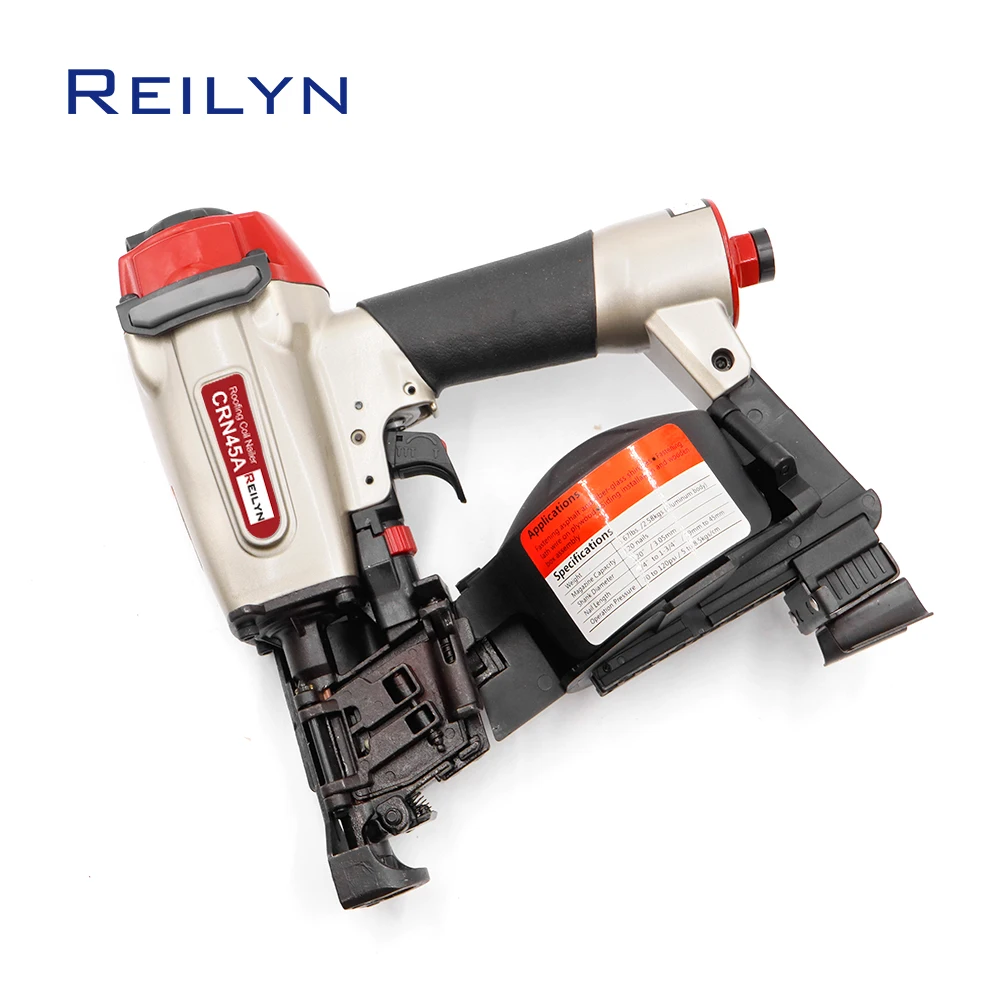 Reilyn CRN45 Pneumatic Nail Gun Roofing Coil Nailer CRN45A for Roof Framing Sheathing Decorate Board Production