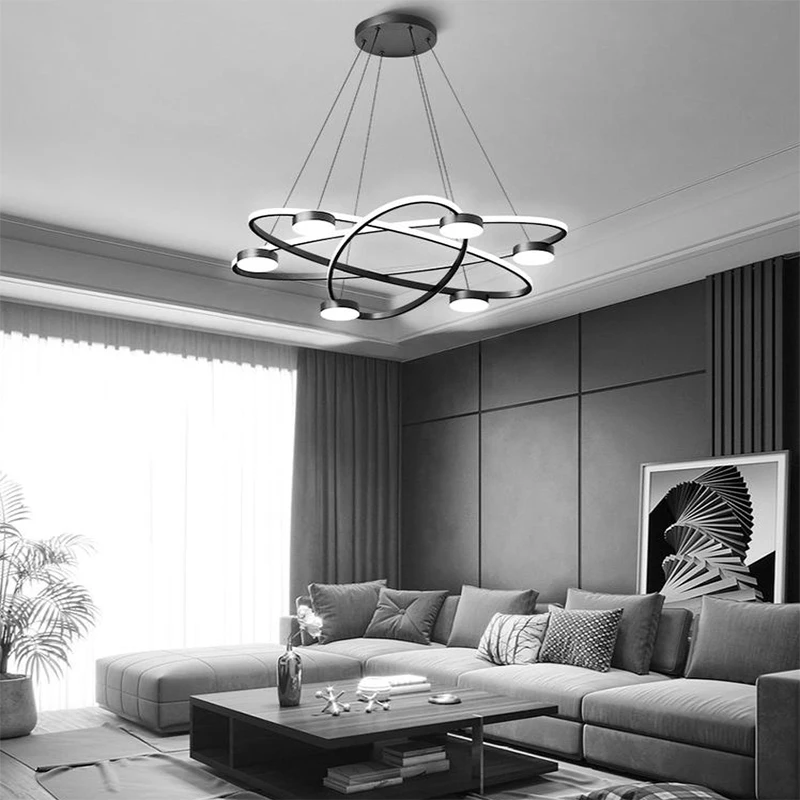 

Modern living room LED chandelier restaurant lighting Nordic style bedroom lamps villa room hall chandelier factory direct sales