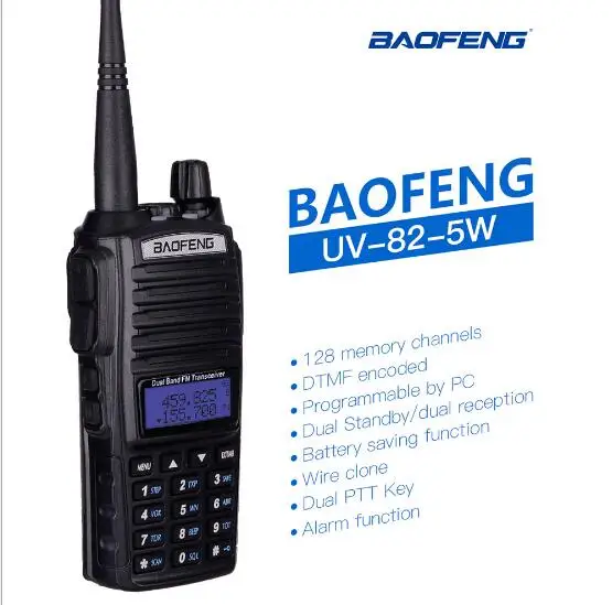 1 Sets UV82 FM Transceiver VHF UHF Zwei Weg Radio CB Radio Station Handheld Walkie Talkie Baofeng