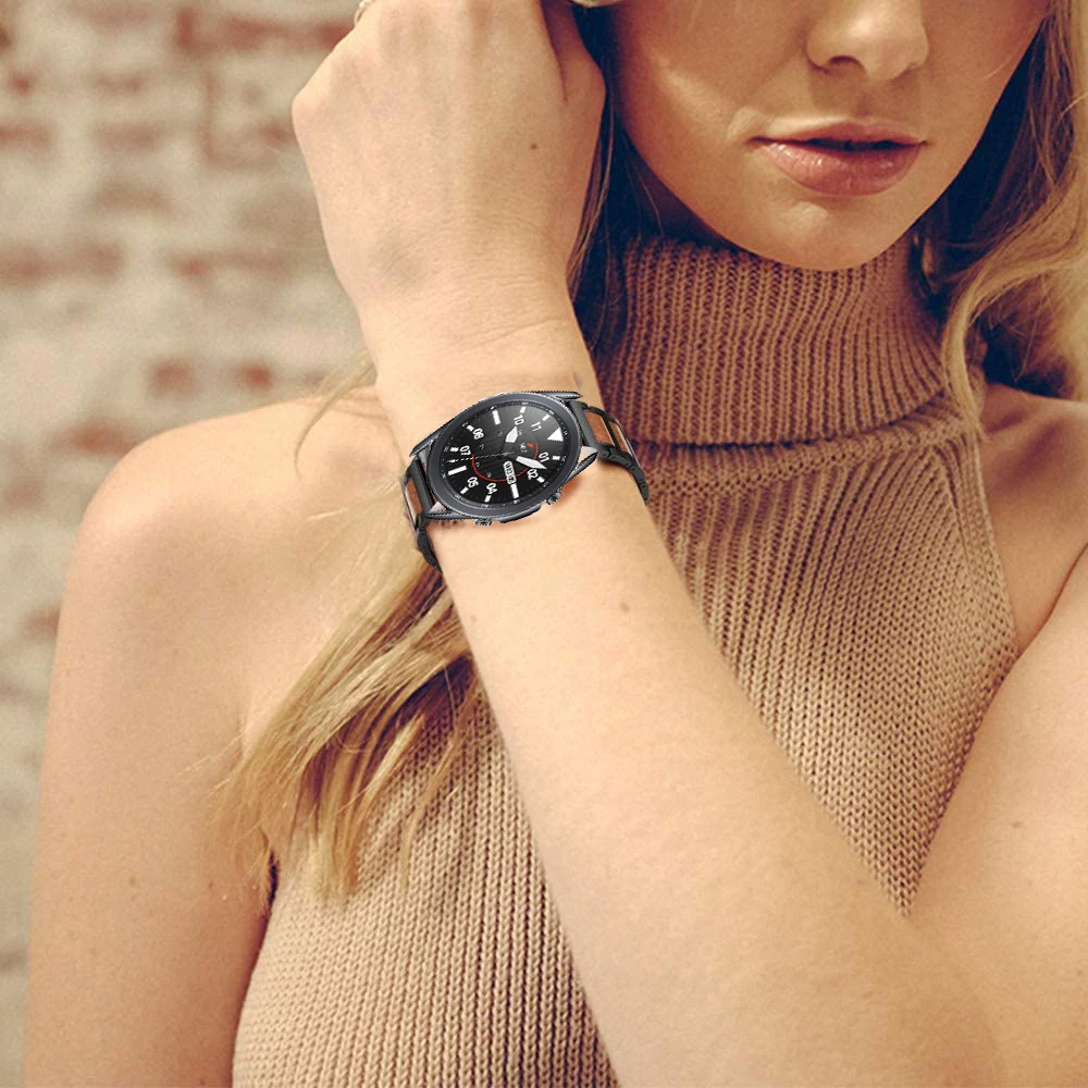 22mm Metal Wooden Strap For Samsung Watch 3 Gear S3/Huawei Watch 4/3/GT4-3-2 Pro/Amazfit GTR 4/Stratos Bracelet Wristband Correa