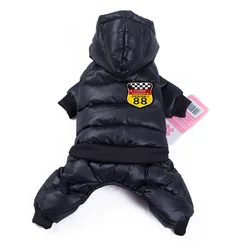 Hooded Dog Jacket Jumpsuits Winter Warm Pet Clothes For Small Dogs Overalls Puppy Dog Coat Waterproof Chihuahua Yorkie Clothing