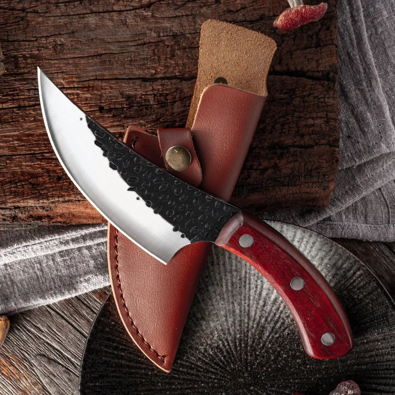 XUAN FENG Small scimitar for slaughtering pigs and fish Hand forged boning knife Professional butcher knife