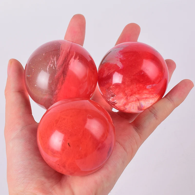 

50mm Crystal Ball Multi-color Synthetic Obsidian Sphere Figurine Reiki Man Made Stone Carving Craft Decorative