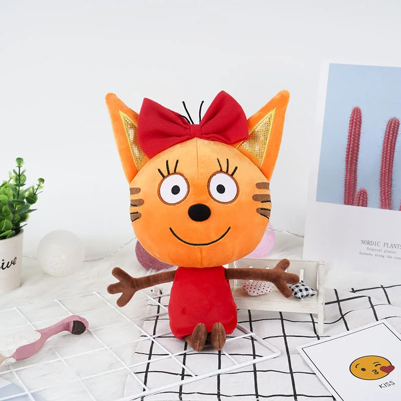 Muñeca de peluche con diseño de gatos para niños, muñeco de peluche con diseño de dibujos animados, con diseño de gatos y galletas, para regalo