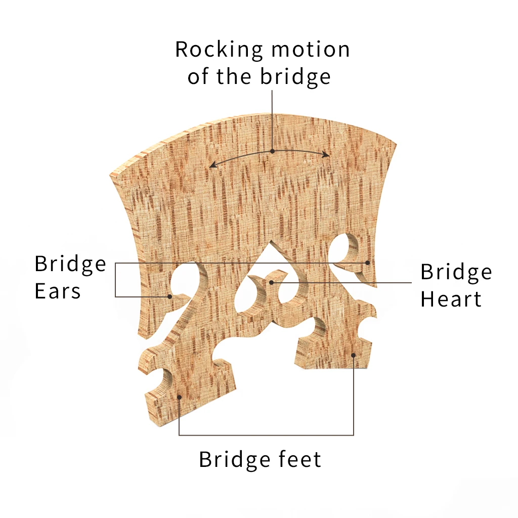 1PC- AA Grade Maple Triditional 4/4 Violin Bridge Upside-Down Heart Baroque Violin Bridge 42mm