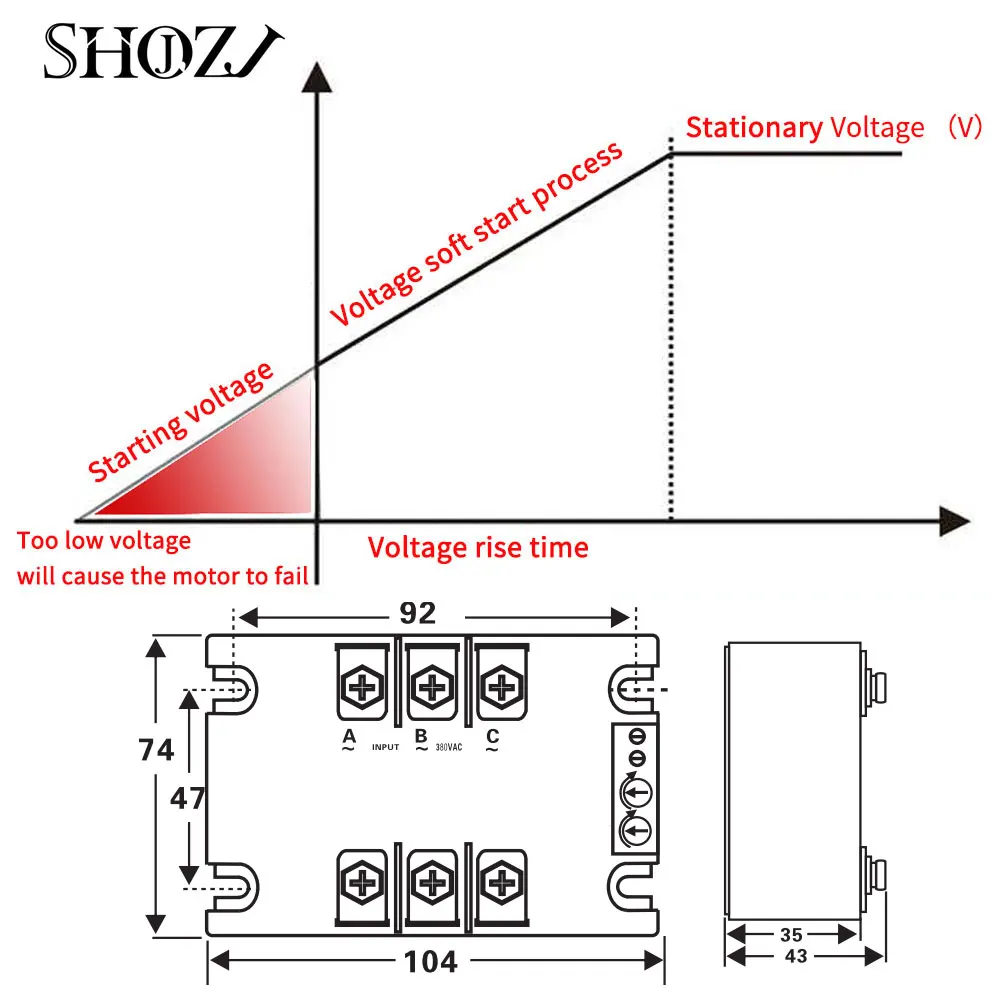 Soft Starter Module Controller Motor, Soft Start on-line para ventilador, Redutor de bomba de água, Transportador, 1kW a 20kW, 480V