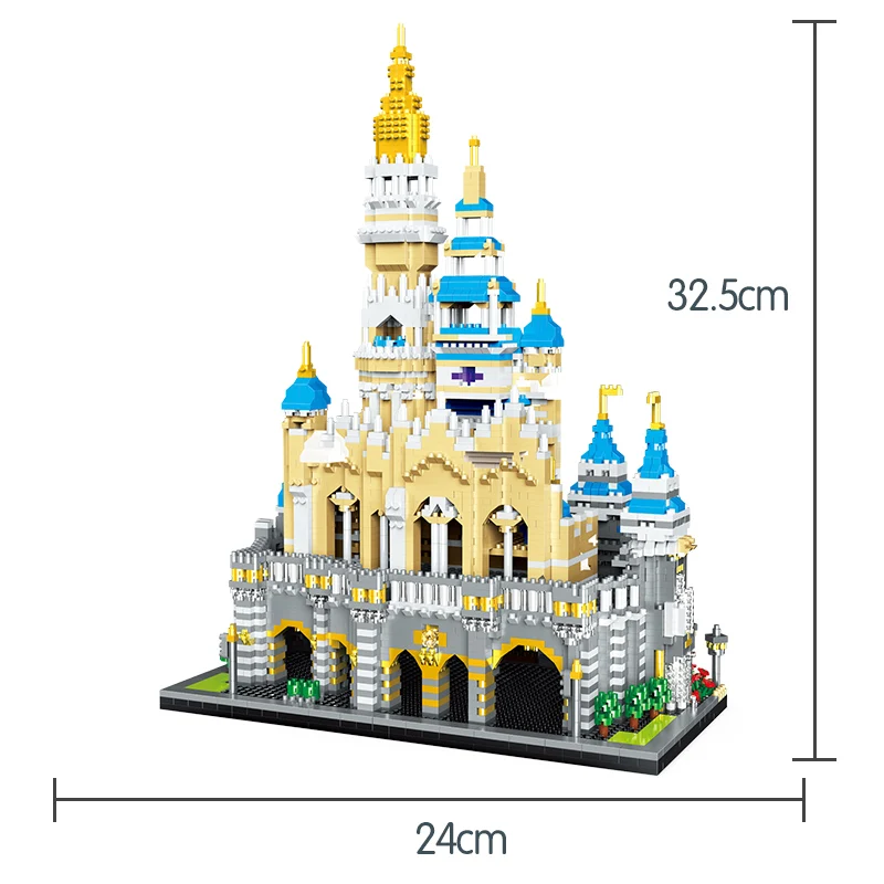 3D Diamant magische Prinzessin Schloss Bausteine Stadt Mini Architektur Vergnügung spark Figur Ziegel Spielzeug für Kinder