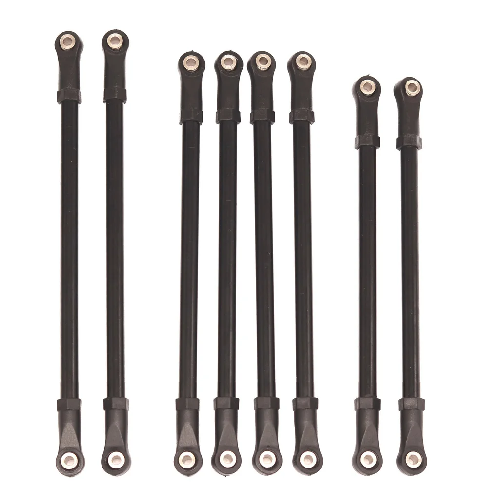 8Pcs 313MM Wheelbase CNC Aluminum Alloy Link Plastic Rod End Unassembled Kit for 1/10 RC Crawler Car Axial SCX10