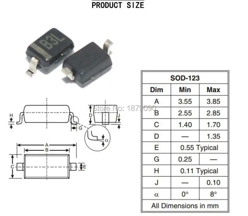 

Бесплатная доставка, MMSZ4679W, MMSZ4679, MMSZ4679T1, блестящий Диод Зенера, SOD-123, 1206, 500 МВт, 0,5 Вт, 2 в, 2,0 в