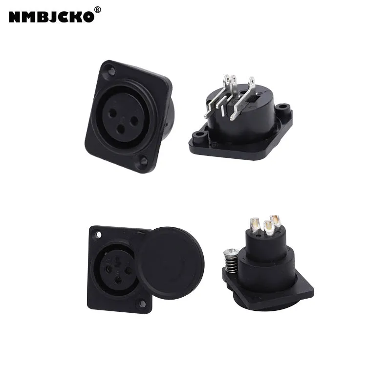 

High quality A222223 MODEL 200pcs/lot XLR 3P Female male PC Chassis Panel Mount Socket xlr female male connector with plastic