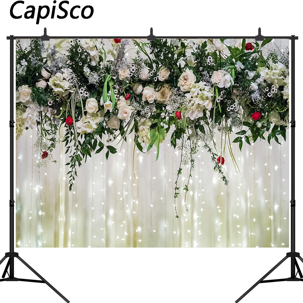 

Capisco Bridal Floral Wall Backdrop Wedding Photography Background Dessert Flowers Decoration Props Party Photo Shoot Backdrop