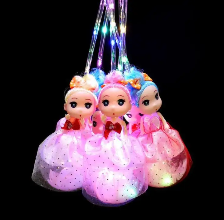 Luminous Princess Dolls Lantern Decompression Toy Party Favor Portable Doll Toys Starry Sky Ball Colorful Glitter Kids Gift SN