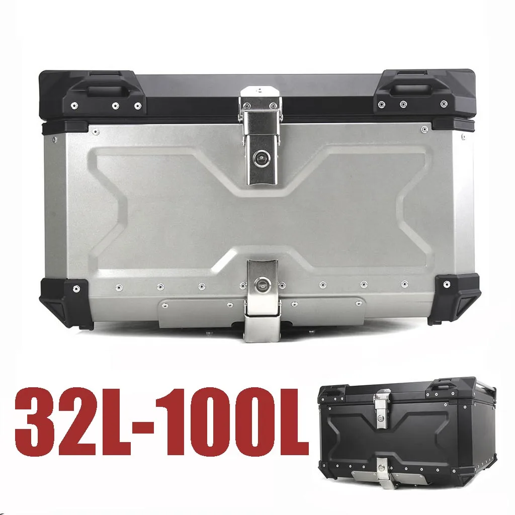 

100L 80L 65L 55L 45L 36L 32 Universal Motorcycle Top Case Rear Tail Luggage Box Helmet Storage Trunk Aluminum Toolbox Waterproof