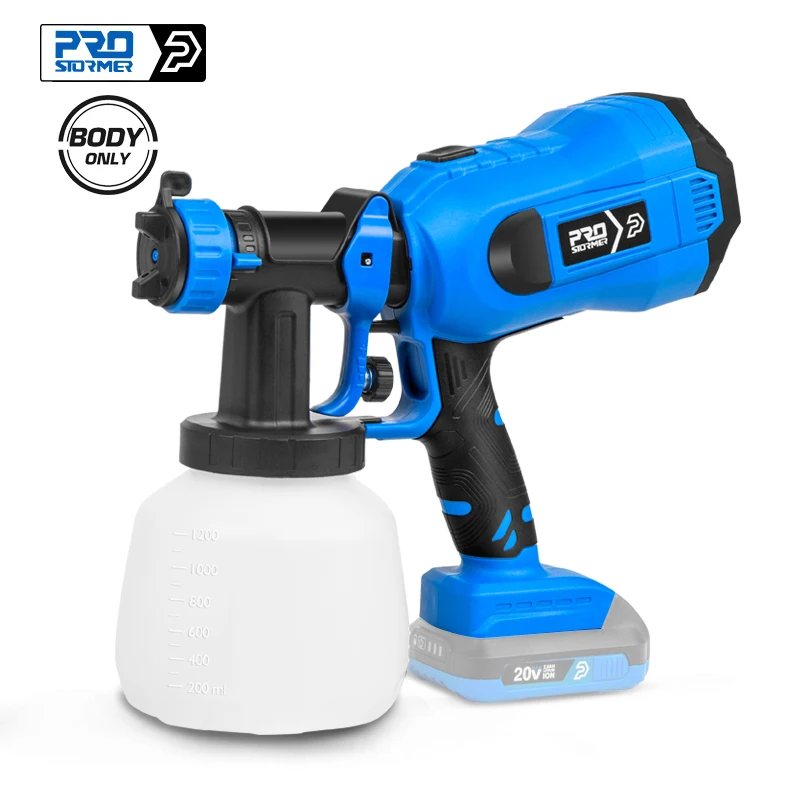 Brushless Electric Spray Gun Body Only 1200ML HVLP Home Paint Sprayer Flow Control 4 Nozzle Easy Spraying Clean by PROSTORMER