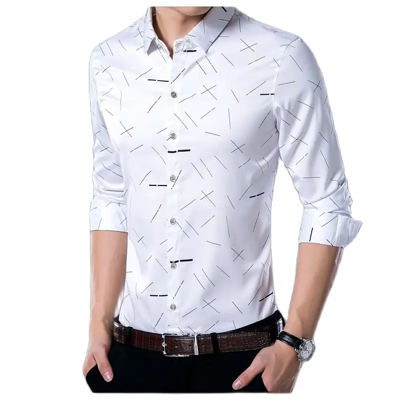 Chemise à Manches sulfpour Homme, Slim Fit, Vintage, Décontracté, à la Mode, 2022, 36814