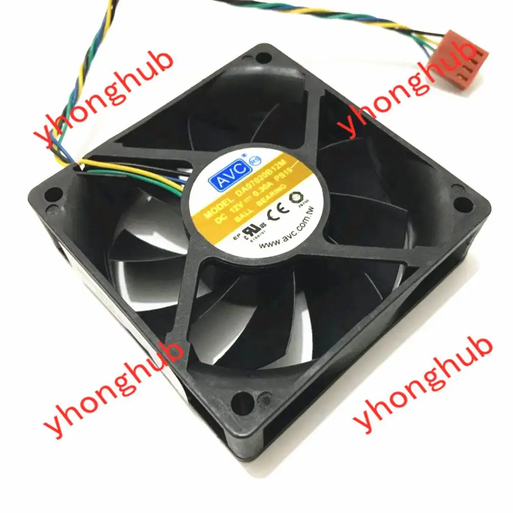 

AVC DA07020B12M PS19 DC 12V 0.30A 70x70x20mm 4-wire Server Cooling Fan