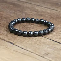 Bracelet magnétique perles hématite pierre thérapie soins de santé aimant hématite perles Bracelet bijoux pour hommes 2