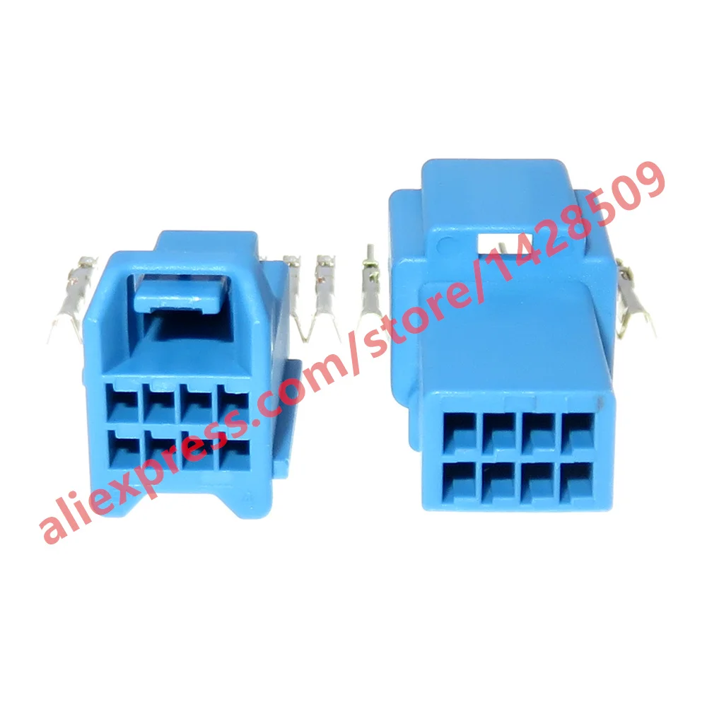 1 Set 8 Pin Automobile Male Female Plastic Housing Wire Socket 6098-6522 0.6 Series Blue Car Unsealed Connector