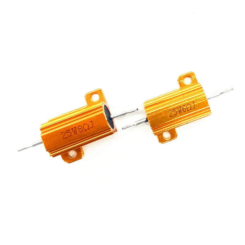 Imagem -02 - Carro Resistor de Carga Led Reverso Freio Turn Signal Luz Wirewound Resistência Kit para 7443 7440 Wy21w W21w 10 Peças Lote 25w 50 100