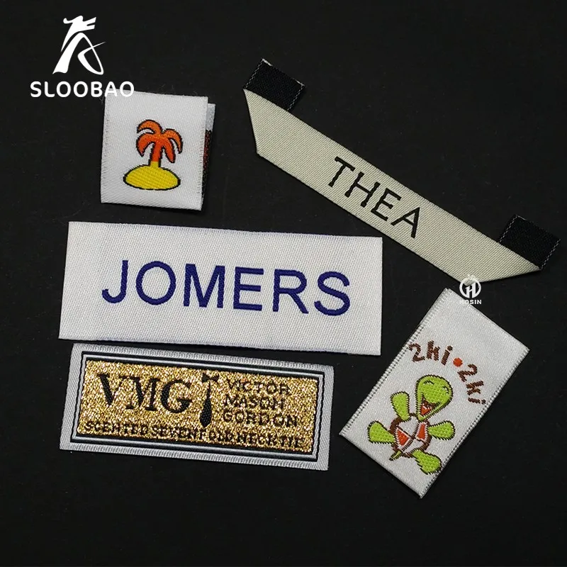 Customized 1000pcs Woven Labels For Clothes Garment Shoes Bags Cothing Brand Name Labels Garment Tags