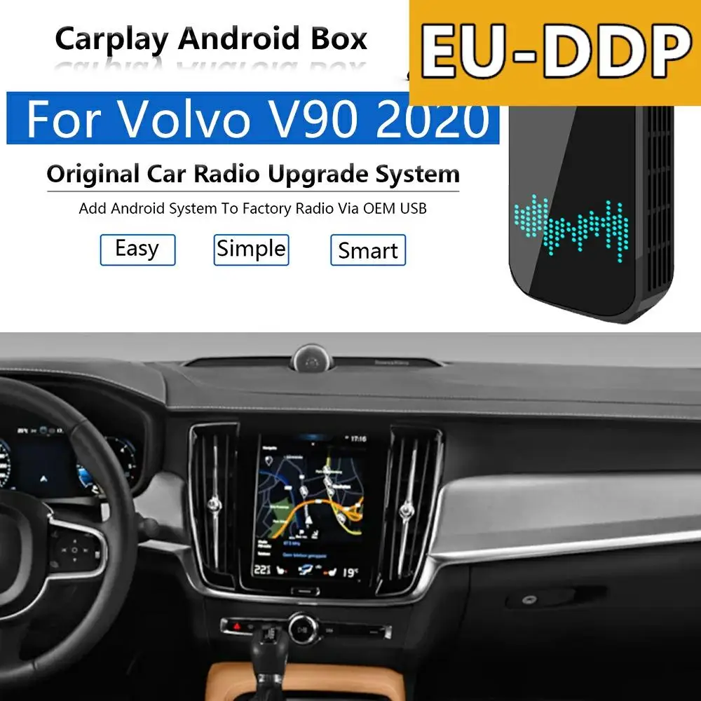 USB Carplay upgrade For Volvo V90 2020 Radio Android Apple Wireless Car Multimedia Player Wifi Mirror Link Auto Audio