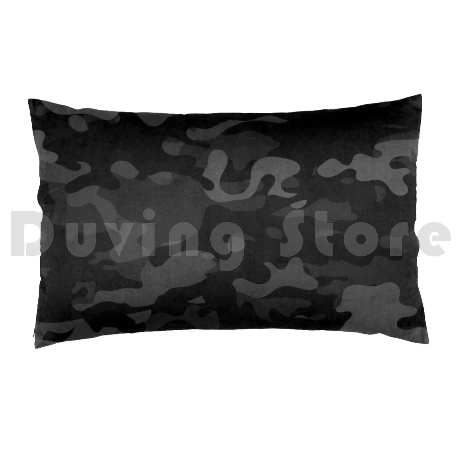 Pillow case Camouflage Pattern Cool Army Midnight Camo Print Grey & Black Color For Lovers Of The Armed Forces