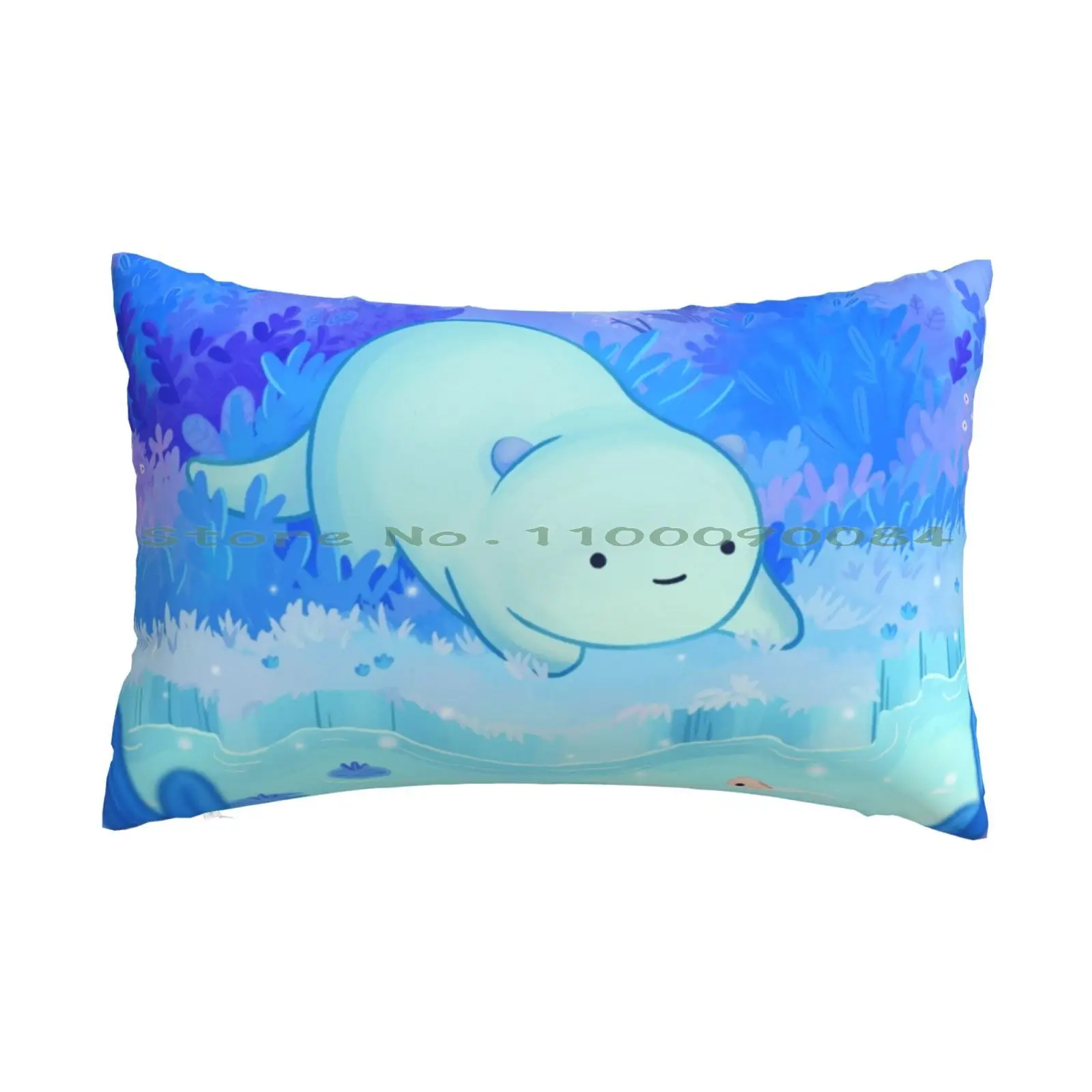 Spirit Stream Mochi Pillow Case 20x30 50*75 Sofa Bedroom Mochi Cute Puff Blob Magical Enchanted Forest Trees Pink Purple Blue