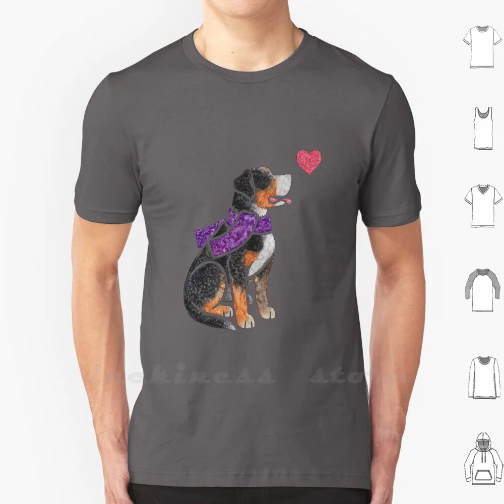 Aquarell größer Schweizer Berg Hund T-Shirt Baumwolle Männer Frauen Teenager größer Schweizer Schweizer Grosser Schweizer