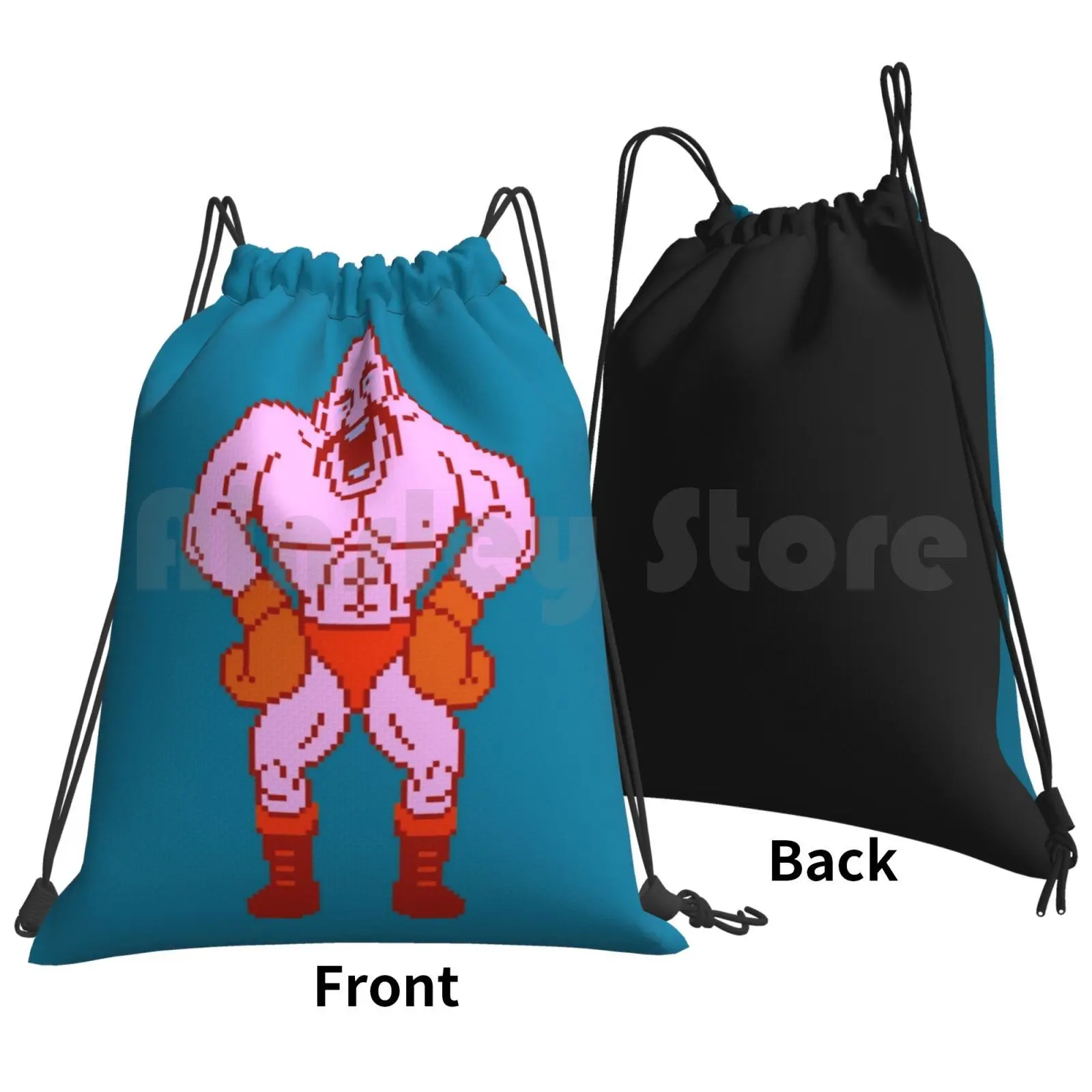 Soda Popinski-Punch Out Backpack Drawstring Bags Gym Bag Waterproof Boxing Fight Fights Fighting Pugilist Mike Punch