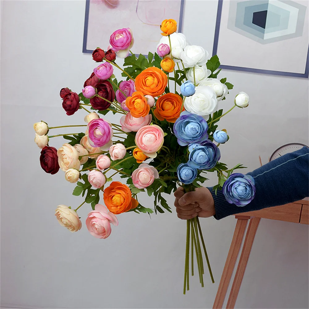 1 Pcs Artificial Flowers Lulian Bunch Home Decoration Plants Wedding Bridal Bouquet Livingroom Office Decoration Accessories