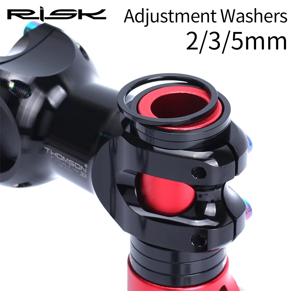 1Set Bicycle Fork Washer Stem Headset Spacers Raise Handlebar Ring 2/3/5mm Adjustment Aluminum Alloy Cycling Accessory