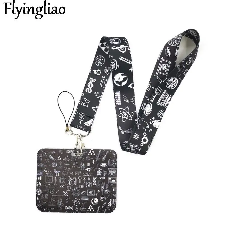 Mathematical Physics Knowledge Anime Lanyard Badge Holder ID Card Lanyards  Phone Rope Key Lanyard Neck Straps Keychain Key Ring