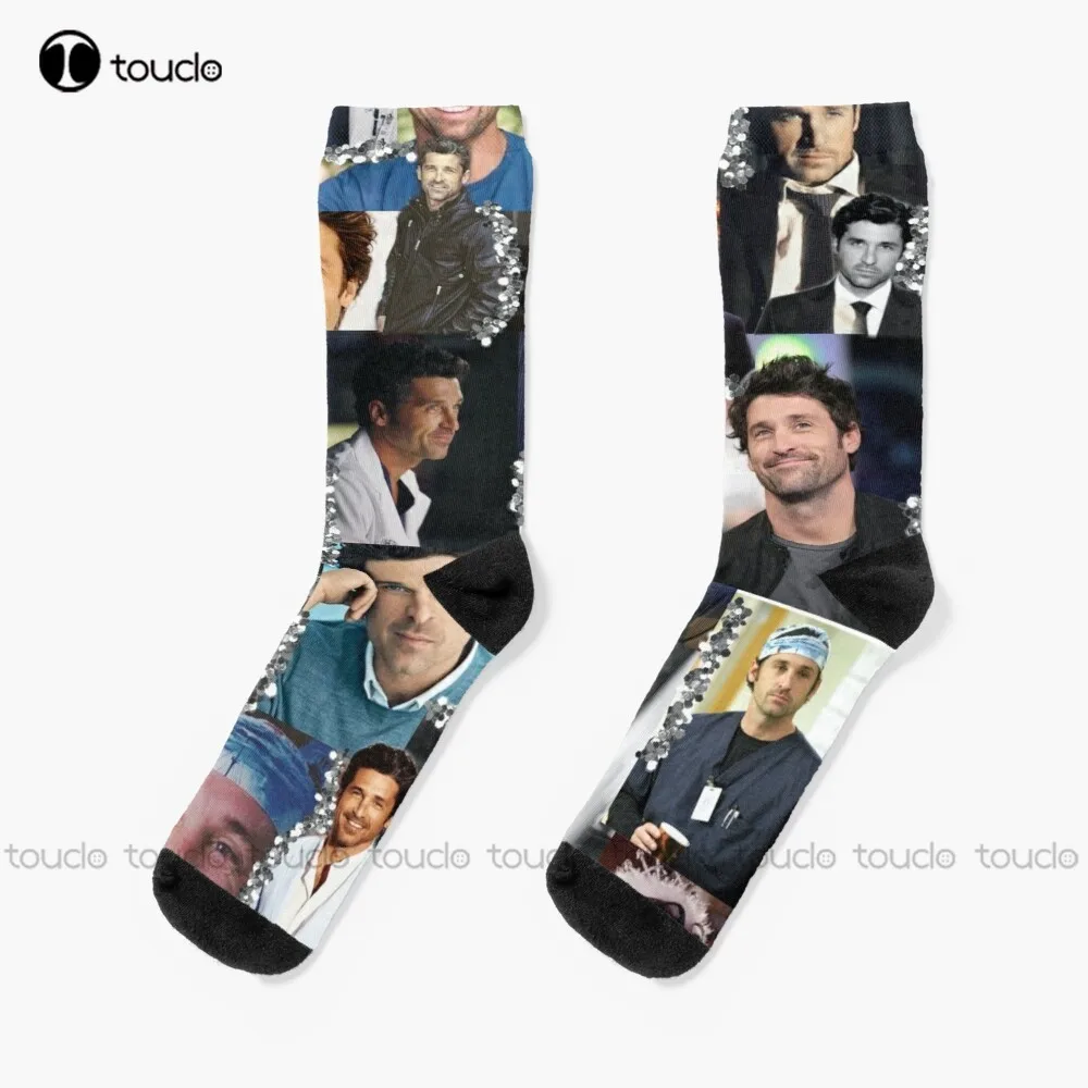 

Derek Shepherd Collage Socks Yellow Socks Christmas New Year Thanksgiving Day Gift Unisex Adult Teen Youth Socks Custom Sock