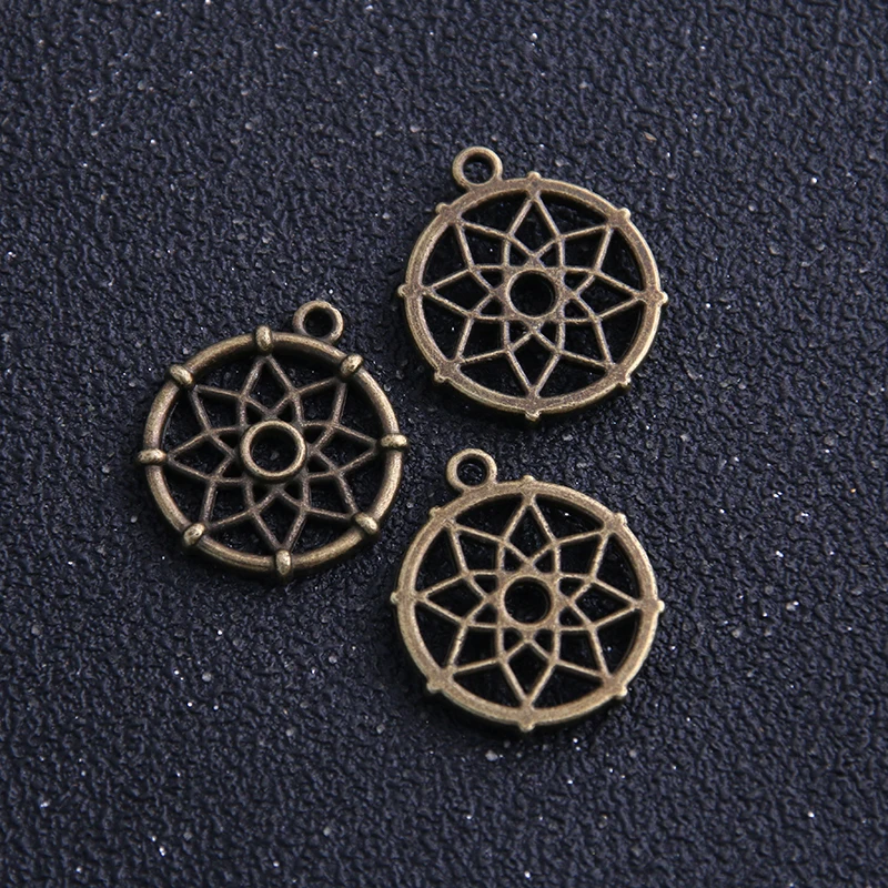 10pcs 20*22mm New Two Color Small Dream Catcher Charms Pendants For DIY Jewelry Handmade Making Accessorie