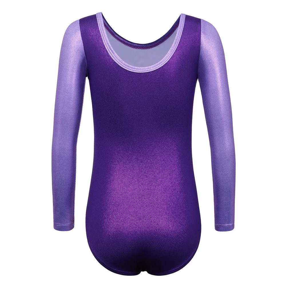 BAOHULU Girls Ballet Leotard Long Sleeve Dance Gymnastics Leotards Diamond-Shaped Ballet Suits Ballerina Training Bodysuits