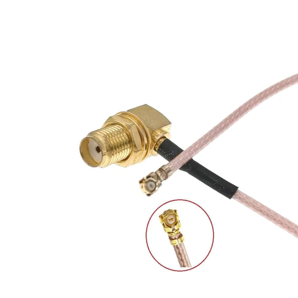 10pcs RG178 IPX UFL Mini PCI To Right Angle SMA Female Pigtail Antenna WiFi Cable 6