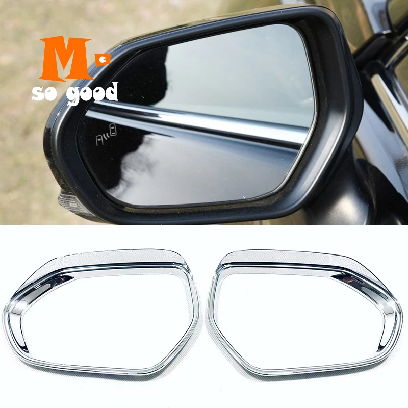 

ABS Chrome Car Decoration Accessories 2018 2019 Car Rear View Mirror Sticker Rain Eyebrow Frame Cover Trim 2pcs for Toyota Camry